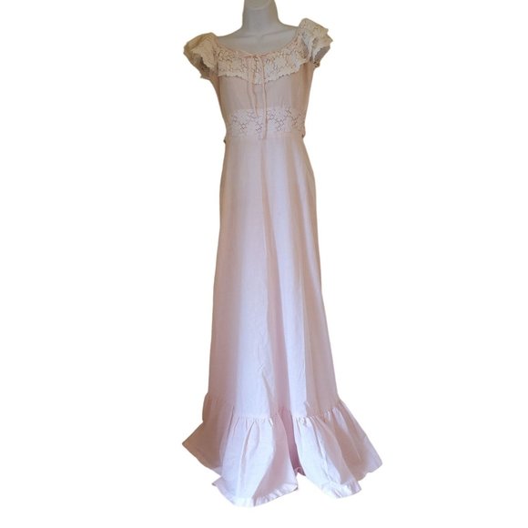 Miss Rita CA Pink Swiss Dot Lace Maxi Dress Cosplay Costume Prom Garden Party‎ - Picture 1 of 5